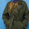Langer Trenchcoat aus Kunstwildleder Langer Trenchcoat aus Kunstwildleder