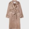 Langer Trenchcoat aus Kunstwildleder Langer Trenchcoat aus Kunstwildleder