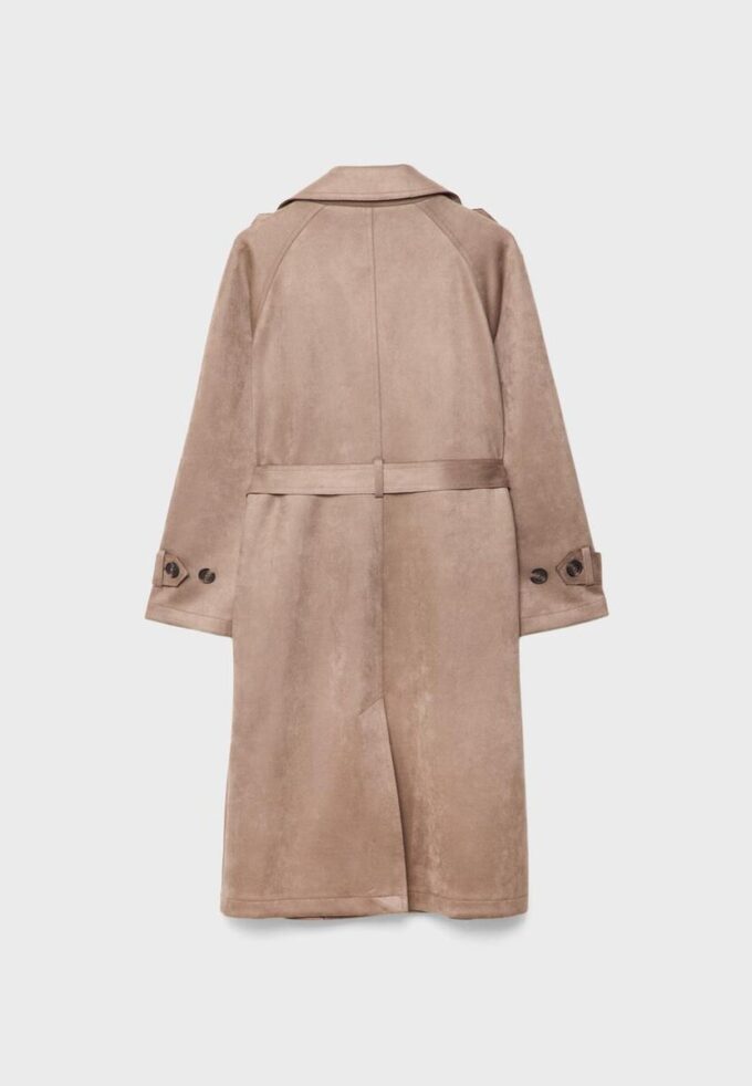 Langer Trenchcoat aus Kunstwildleder Langer Trenchcoat aus Kunstwildleder