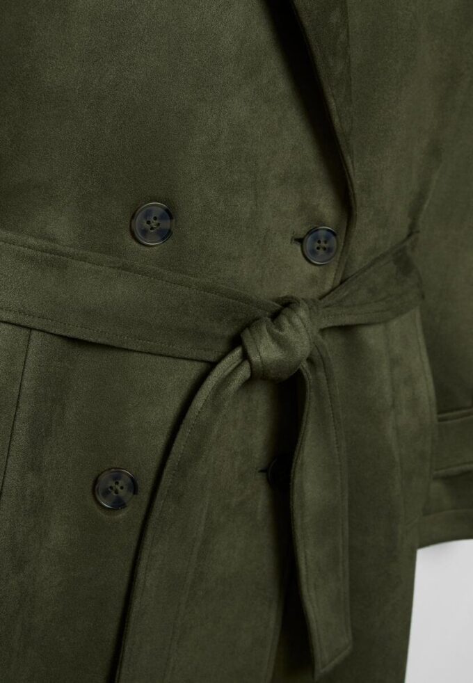 Langer Trenchcoat aus Kunstwildleder Langer Trenchcoat aus Kunstwildleder