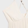 Langes Crêpe-Kleid mit Perlenverzierten Trägern