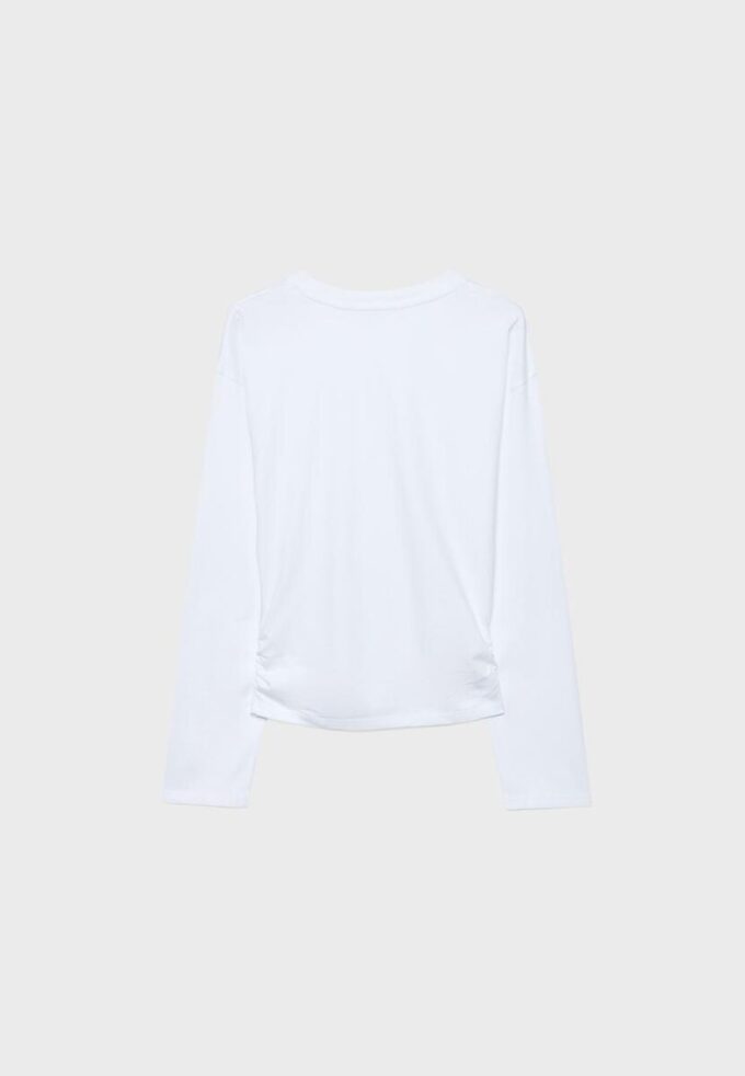 Langärmliges T-Shirt mit Raffungen
