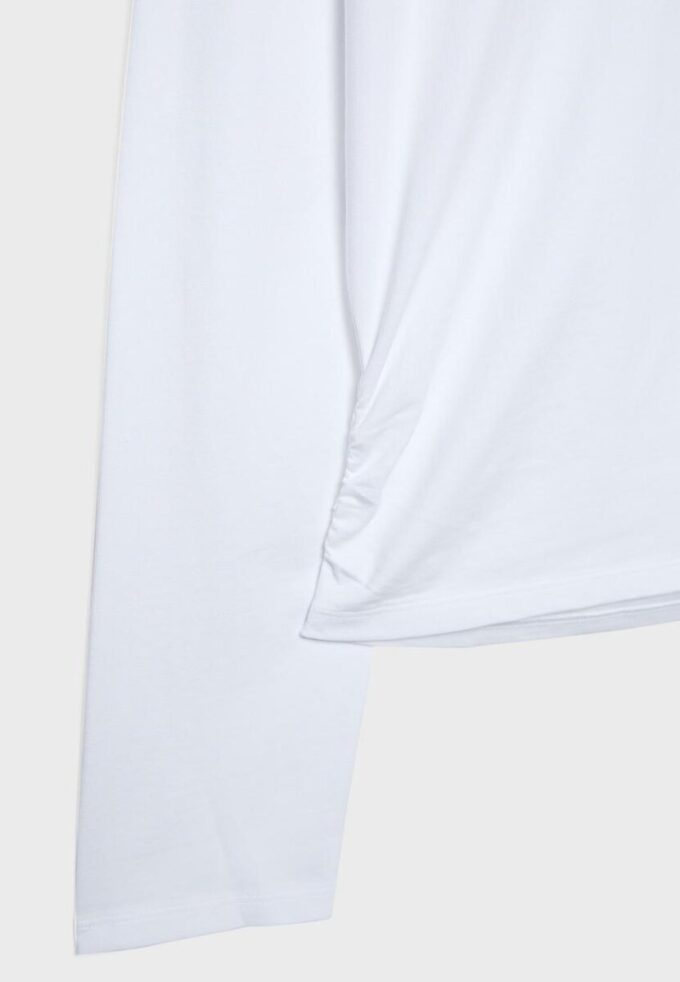Langärmliges T-Shirt mit Raffungen