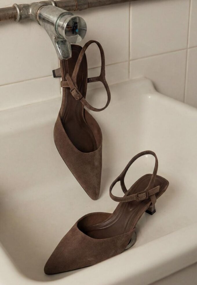 Leder-Absatzschuhe