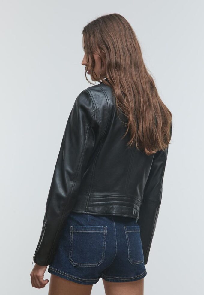 Leder-Bikerjacke Leder-Bikerjacke