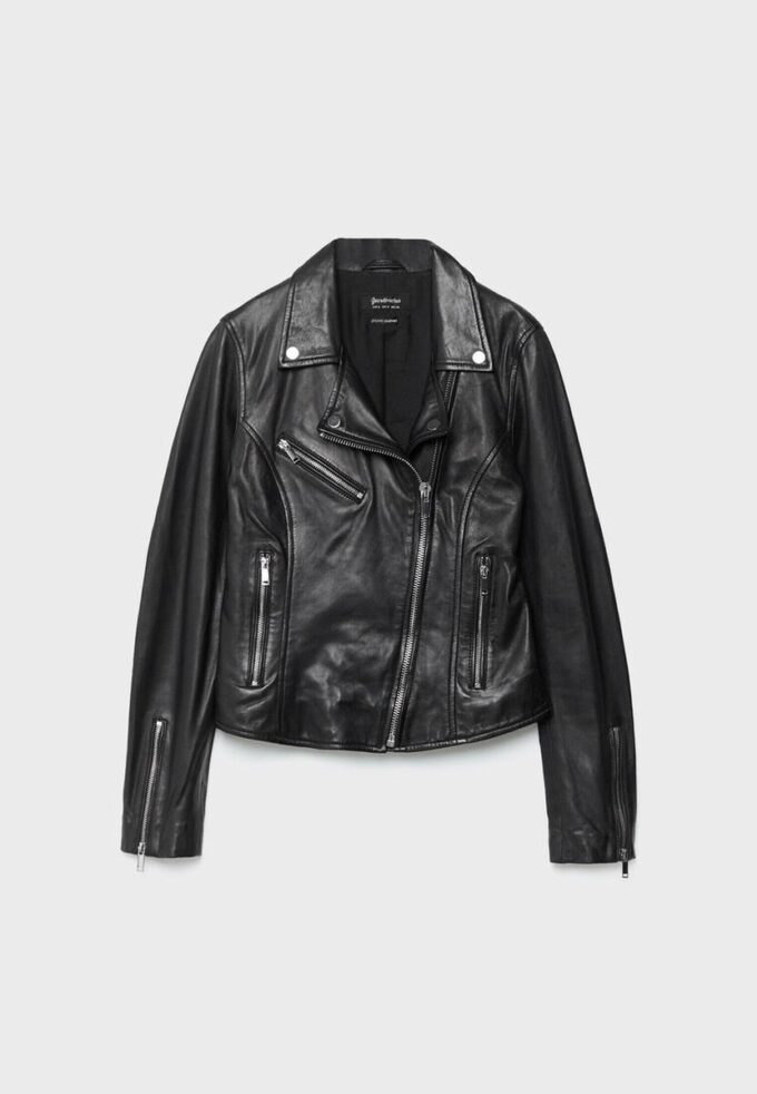 Leder-Bikerjacke Leder-Bikerjacke