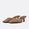 Leder-Pantoletten mit Kitten-Heel