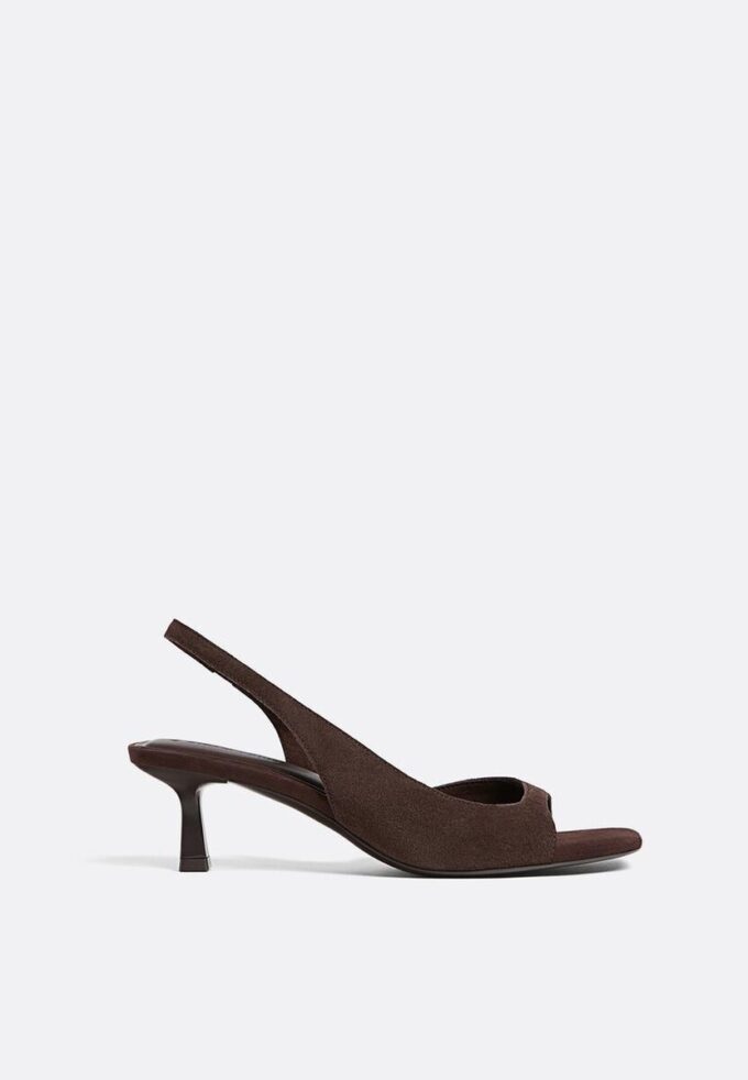 Leder-Sandaletten mit hohem Absatz