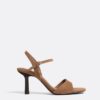 Leder-Sandaletten mit hohem Absatz