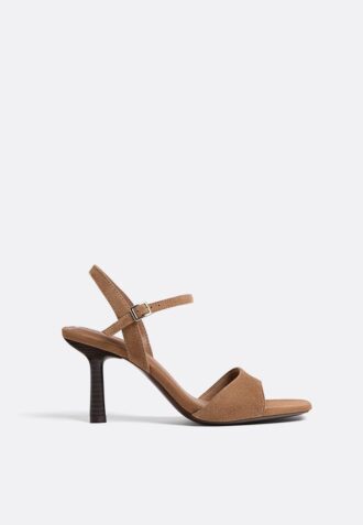 Leder-Sandaletten mit hohem Absatz