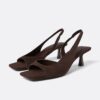 Leder-Sandaletten mit hohem Absatz