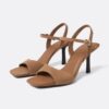 Leder-Sandaletten mit hohem Absatz