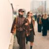 Lederjacke mit Taschen und verstellbarer Taille Lederjacke mit Taschen und verstellbarer Taille