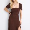 Lockeres Maxikleid mit gekreuztem Rücken