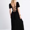 Lockeres Maxikleid mit gekreuztem Rücken