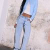 Low-Rise-Jeans mit geradem Bein