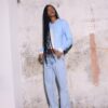 Low-Rise-Jeans mit geradem Bein