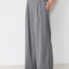 Lässige, gestreifte elegante Hose mit gekreuztem Bund