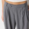 Lässige, gestreifte elegante Hose mit gekreuztem Bund