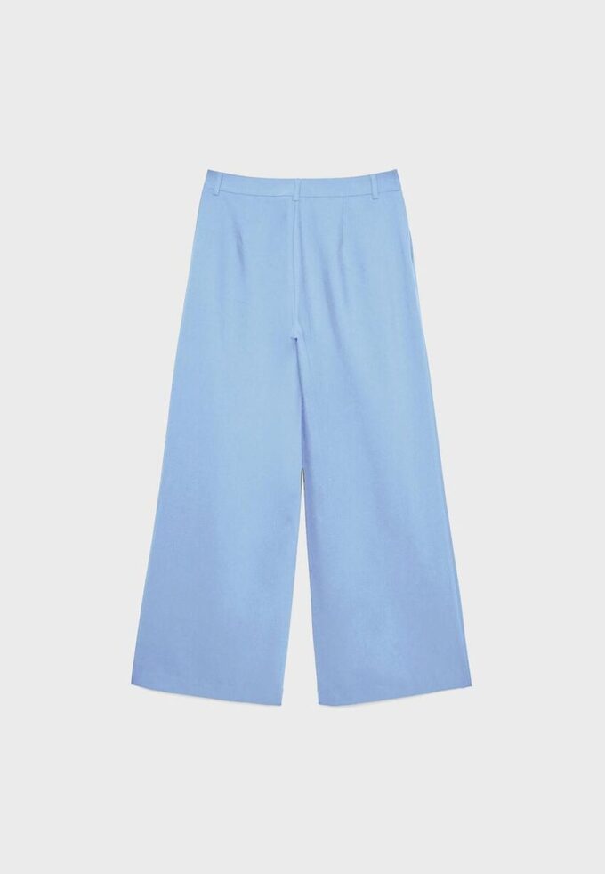 Lässige, gestreifte elegante Hose mit gekreuztem Bund