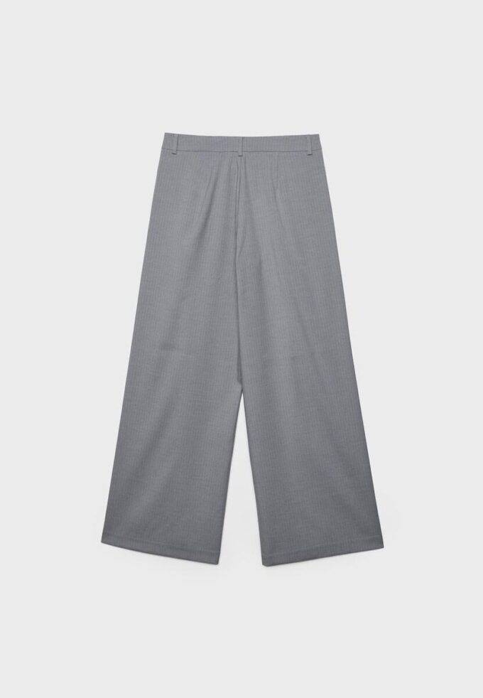 Lässige, gestreifte elegante Hose mit gekreuztem Bund