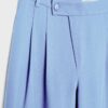 Lässige, gestreifte elegante Hose mit gekreuztem Bund