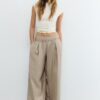 Lyocell-Hose mit Abnähern und Kette