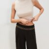 Lyocell-Hose mit Abnähern und Kette