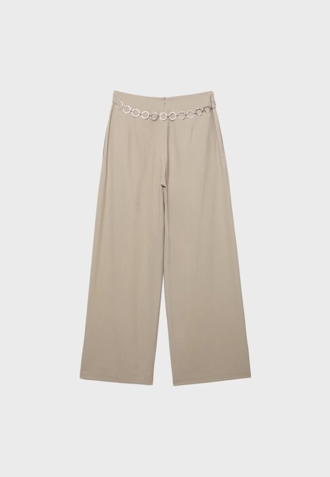 Lyocell-Hose mit Abnähern und Kette