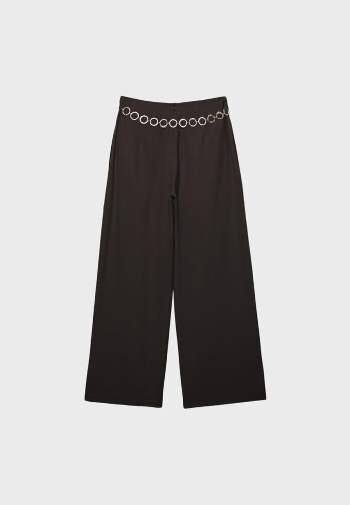Lyocell-Hose mit Abnähern und Kette
