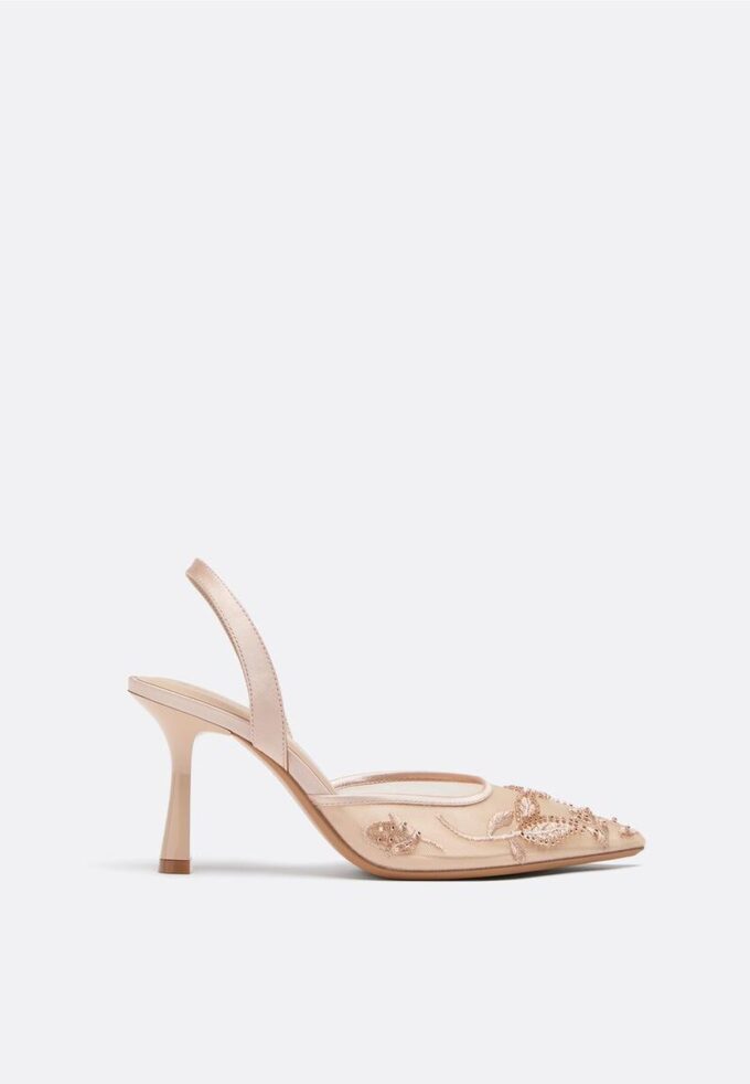 Mesh-Absatzschuhe mit Strass Mesh-Absatzschuhe mit Strass