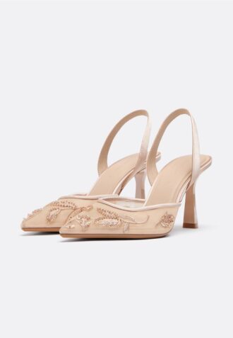 Mesh-Absatzschuhe mit Strass