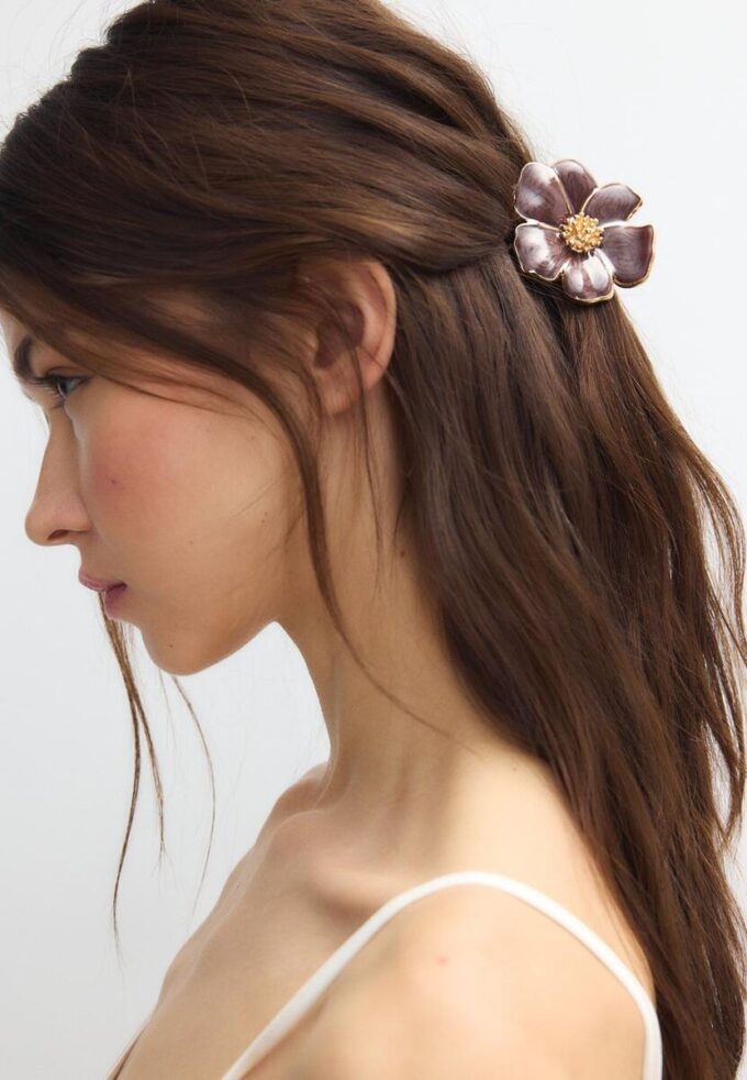 Metallic-Blumen-Haarspange