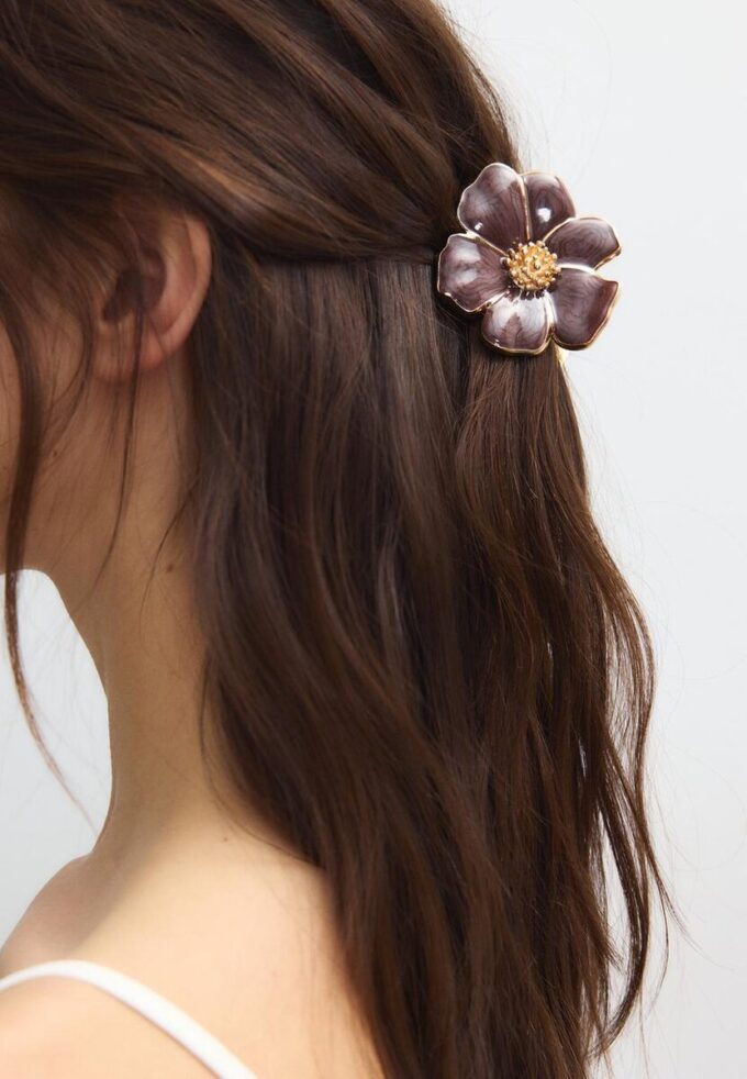 Metallic-Blumen-Haarspange