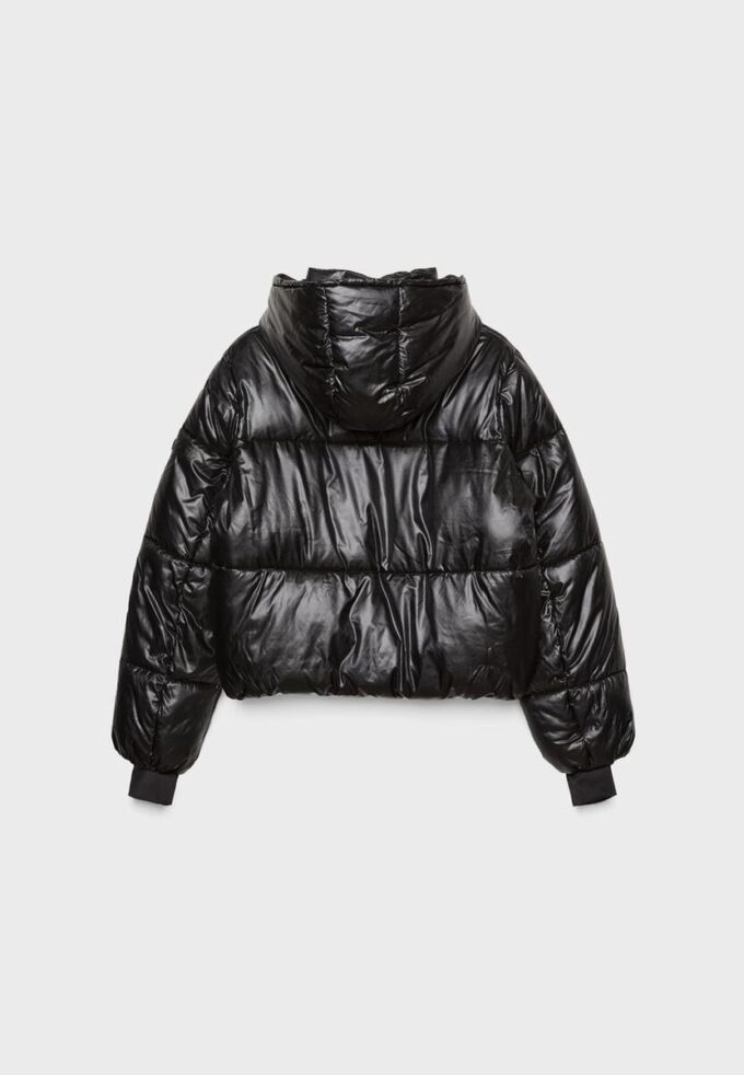 Metallic-Daunenjacke mit Kapuze Metallic-Daunenjacke mit Kapuze