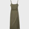 Midi-Kleid aus Bengalin mit quadratischem Ausschnitt Midi-Kleid aus Bengalin mit quadratischem Ausschnitt