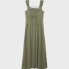 Midi-Kleid mit gekreuztem Rücken im Leinen-Look Midi-Kleid mit gekreuztem Rücken im Leinen-Look