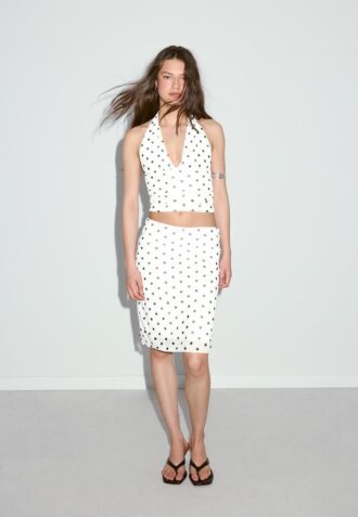 Midi-Rock aus Tüll mit Polka-Dots