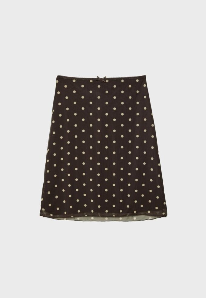 Midi-Rock aus Tüll mit Polka-Dots