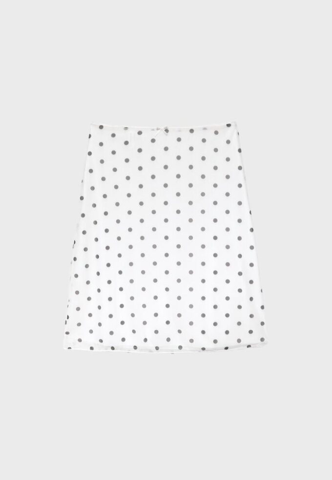 Midi-Rock aus Tüll mit Polka-Dots
