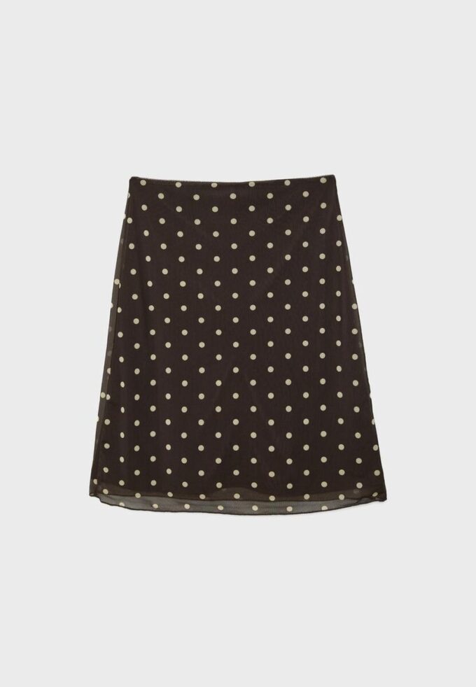 Midi-Rock aus Tüll mit Polka-Dots