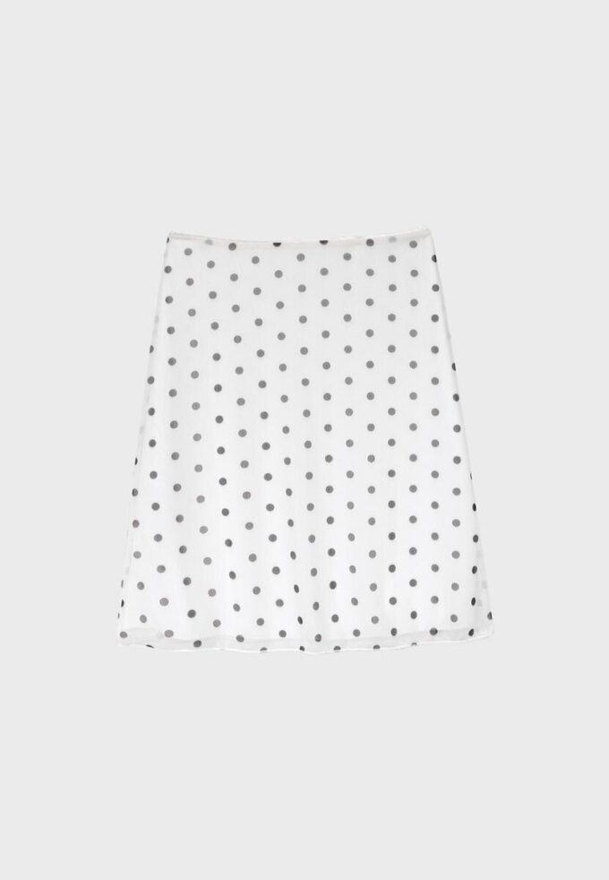 Midi-Rock aus Tüll mit Polka-Dots