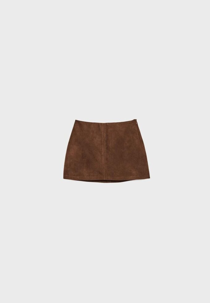 Mini-Skort aus Kunstwildleder