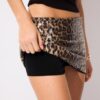 Mini-Skort mit Pailletten im Animal-Print