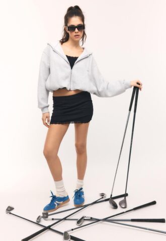 Mini-Skort mit Spitzenbesatz Mini-Skort mit Spitzenbesatz
