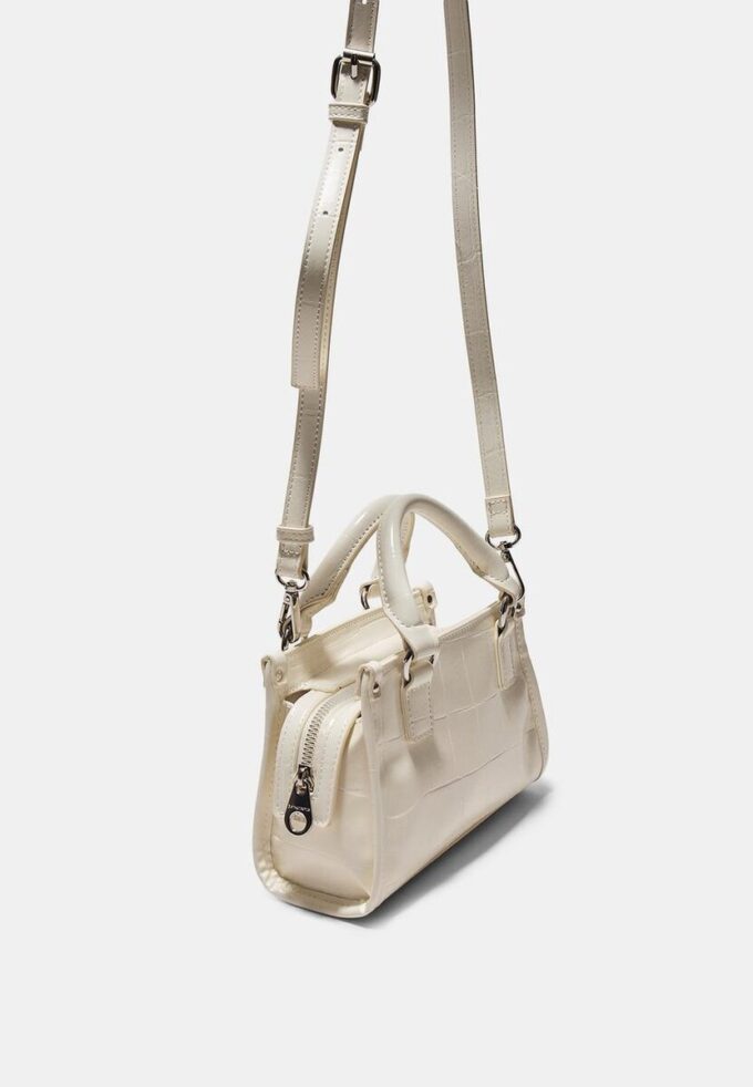 Mini-Tote-Umhängetasche mit Kokosnuss-Effekt