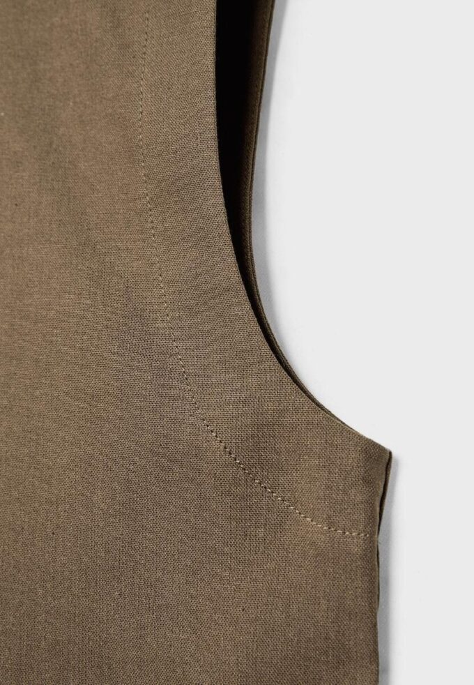 Oberteil mit Racerback in Leinenoptik