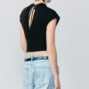 Oberteil mit V-Ausschnitt und Schärpe
