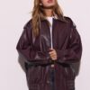 Oversize-Bikerjacke in Lederoptik Oversize-Bikerjacke in Lederoptik