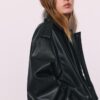 Oversize-Bikerjacke in Lederoptik Oversize-Bikerjacke in Lederoptik